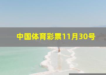 中国体育彩票11月30号