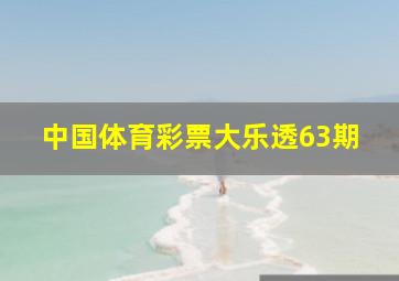 中国体育彩票大乐透63期