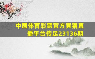 中国体育彩票官方竞猜直播平台传足23136期