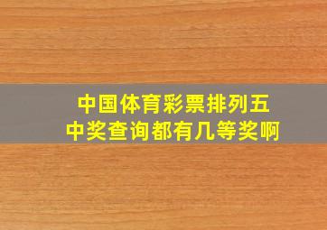 中国体育彩票排列五中奖查询都有几等奖啊