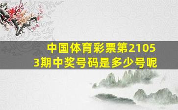 中国体育彩票第21053期中奖号码是多少号呢