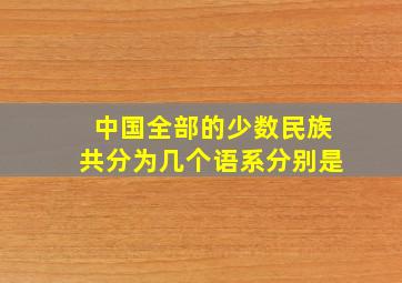 中国全部的少数民族共分为几个语系分别是