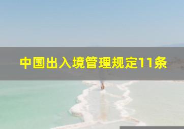 中国出入境管理规定11条