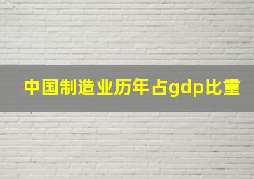 中国制造业历年占gdp比重