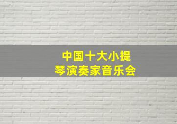 中国十大小提琴演奏家音乐会