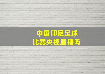 中国印尼足球比赛央视直播吗