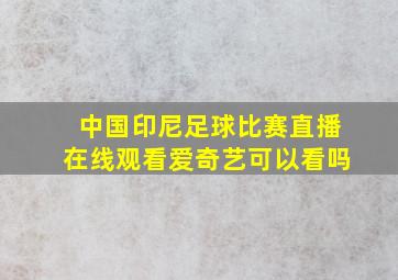 中国印尼足球比赛直播在线观看爱奇艺可以看吗