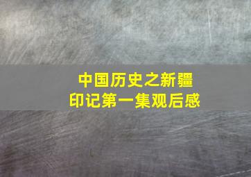 中国历史之新疆印记第一集观后感