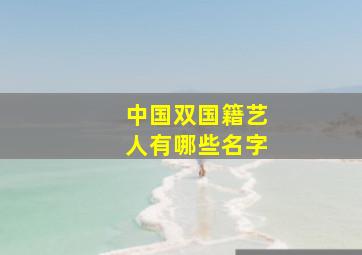 中国双国籍艺人有哪些名字