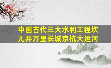 中国古代三大水利工程坎儿井万里长城京杭大运河