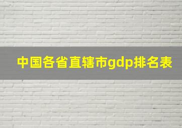 中国各省直辖市gdp排名表