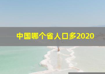 中国哪个省人口多2020