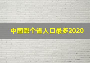 中国哪个省人口最多2020