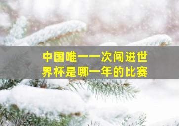 中国唯一一次闯进世界杯是哪一年的比赛