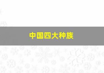 中国四大种族