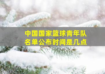 中国国家篮球青年队名单公布时间是几点