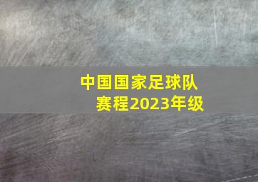 中国国家足球队赛程2023年级