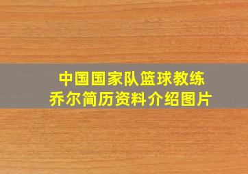 中国国家队篮球教练乔尔简历资料介绍图片