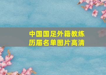 中国国足外籍教练历届名单图片高清