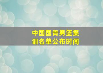 中国国青男篮集训名单公布时间