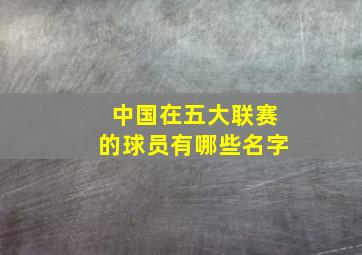 中国在五大联赛的球员有哪些名字