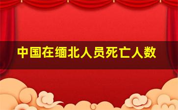 中国在缅北人员死亡人数