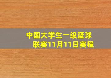 中国大学生一级篮球联赛11月11日赛程