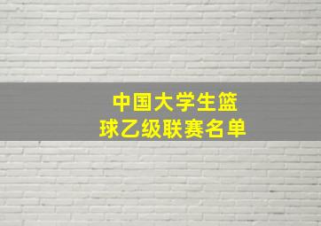 中国大学生篮球乙级联赛名单