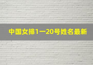 中国女排1一20号姓名最新