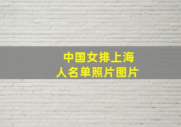 中国女排上海人名单照片图片