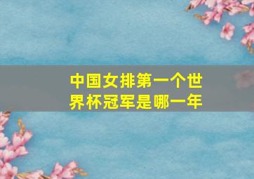 中国女排第一个世界杯冠军是哪一年