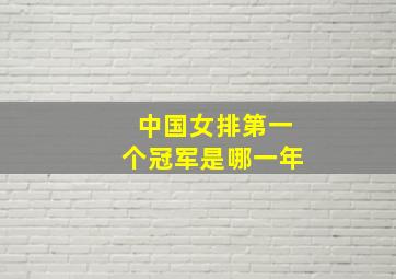 中国女排第一个冠军是哪一年