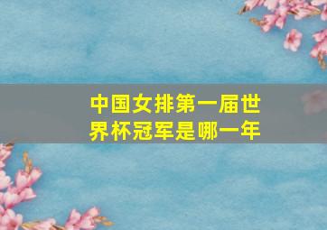 中国女排第一届世界杯冠军是哪一年