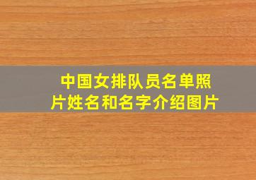 中国女排队员名单照片姓名和名字介绍图片