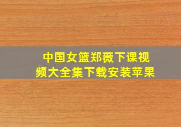 中国女篮郑薇下课视频大全集下载安装苹果