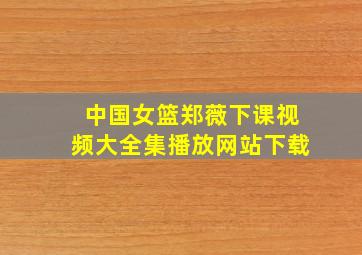 中国女篮郑薇下课视频大全集播放网站下载