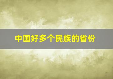 中国好多个民族的省份