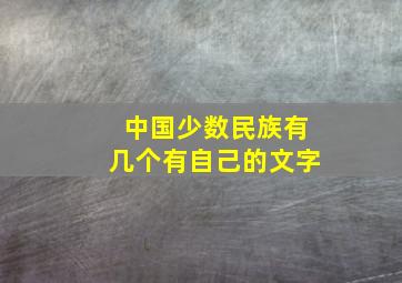 中国少数民族有几个有自己的文字