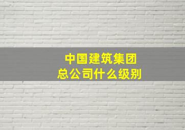 中国建筑集团总公司什么级别