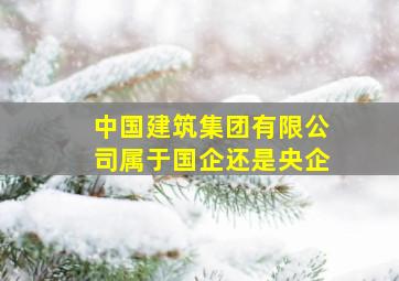 中国建筑集团有限公司属于国企还是央企