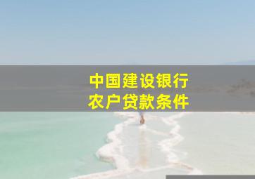 中国建设银行农户贷款条件