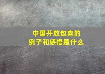 中国开放包容的例子和感悟是什么