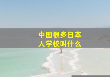 中国很多日本人学校叫什么