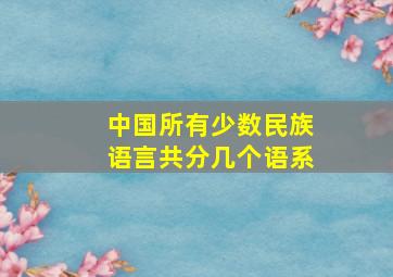 中国所有少数民族语言共分几个语系