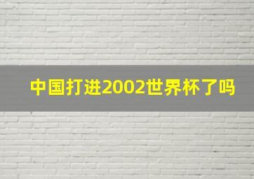 中国打进2002世界杯了吗