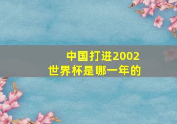 中国打进2002世界杯是哪一年的