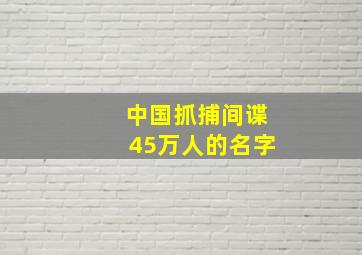 中国抓捕间谍45万人的名字