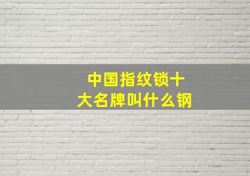 中国指纹锁十大名牌叫什么钢