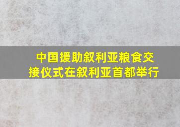 中国援助叙利亚粮食交接仪式在叙利亚首都举行