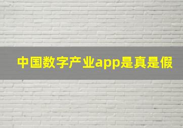 中国数字产业app是真是假